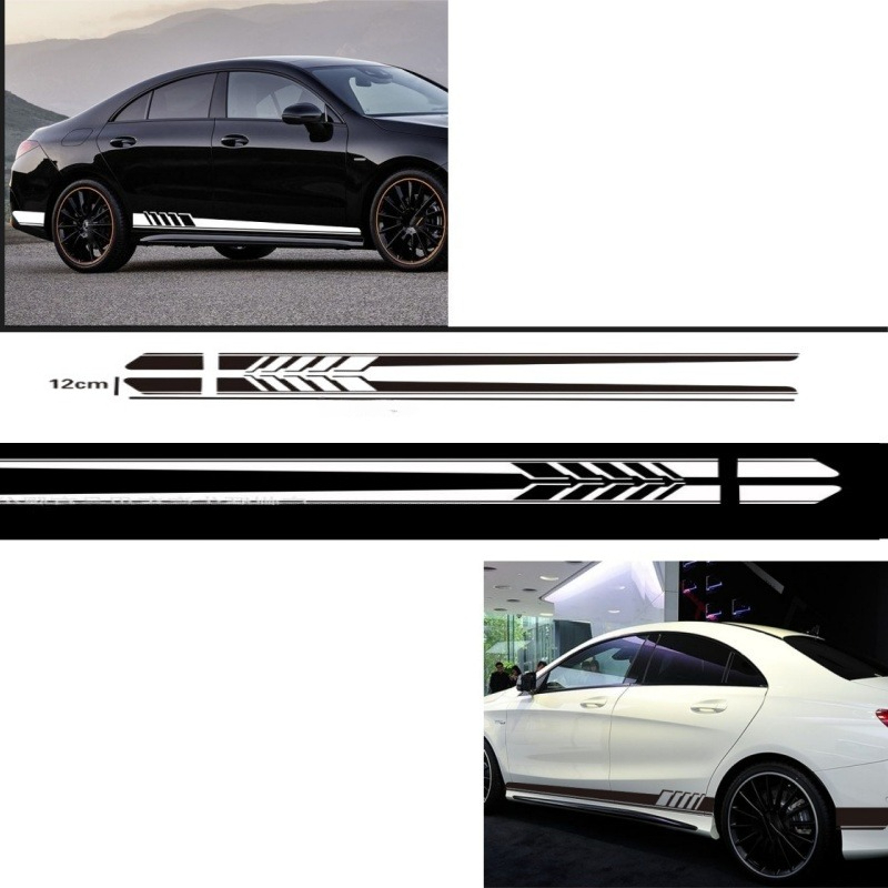 Car Accessories On Amazon - รถด้านข้างลายไวนิลDecalสติกเกอร์สําหรับMercedes Benz AMG Seriesกันน้ําตกแต่งRacingสไตล์อุปกรณ์เสริมอัตโนมัติ